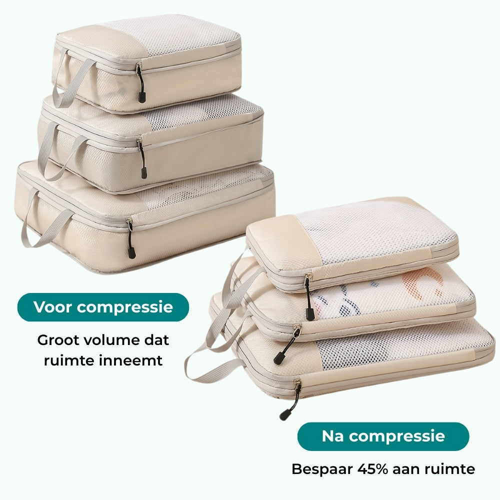 PackMate | 3-Delige Compressie Cubes Set voor Efficiënt Inpakken