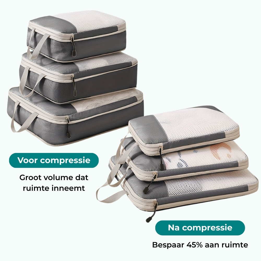 PackMate | 3-Delige Compressie Cubes Set voor Efficiënt Inpakken