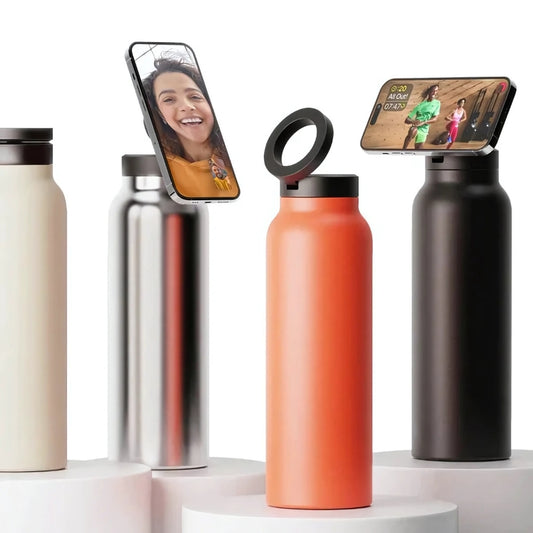SipNWatch | 2-in-1 Waterfles met Telefoonhouder voor Reizen & Ontspanning