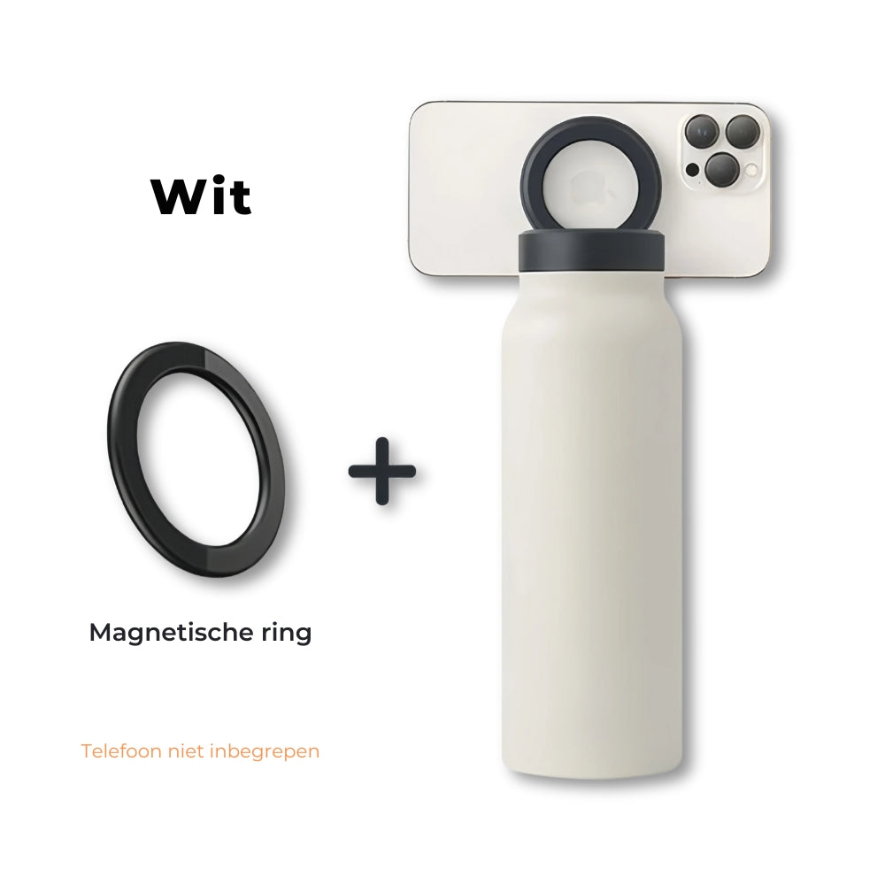 SipNWatch | 2-in-1 Waterfles met Telefoonhouder voor Reizen & Ontspanning
