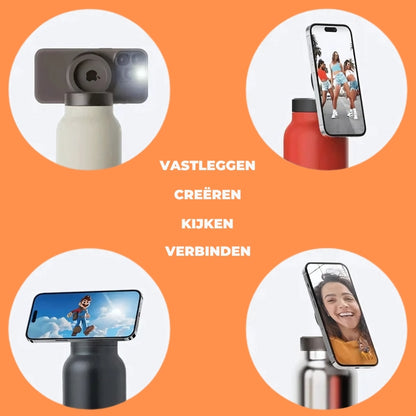SipNWatch | 2-in-1 Waterfles met Telefoonhouder voor Reizen & Ontspanning