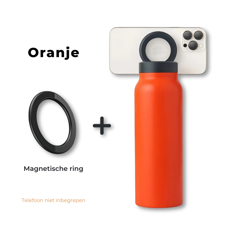 SipNWatch | 2-in-1 Waterfles met Telefoonhouder voor Reizen & Ontspanning