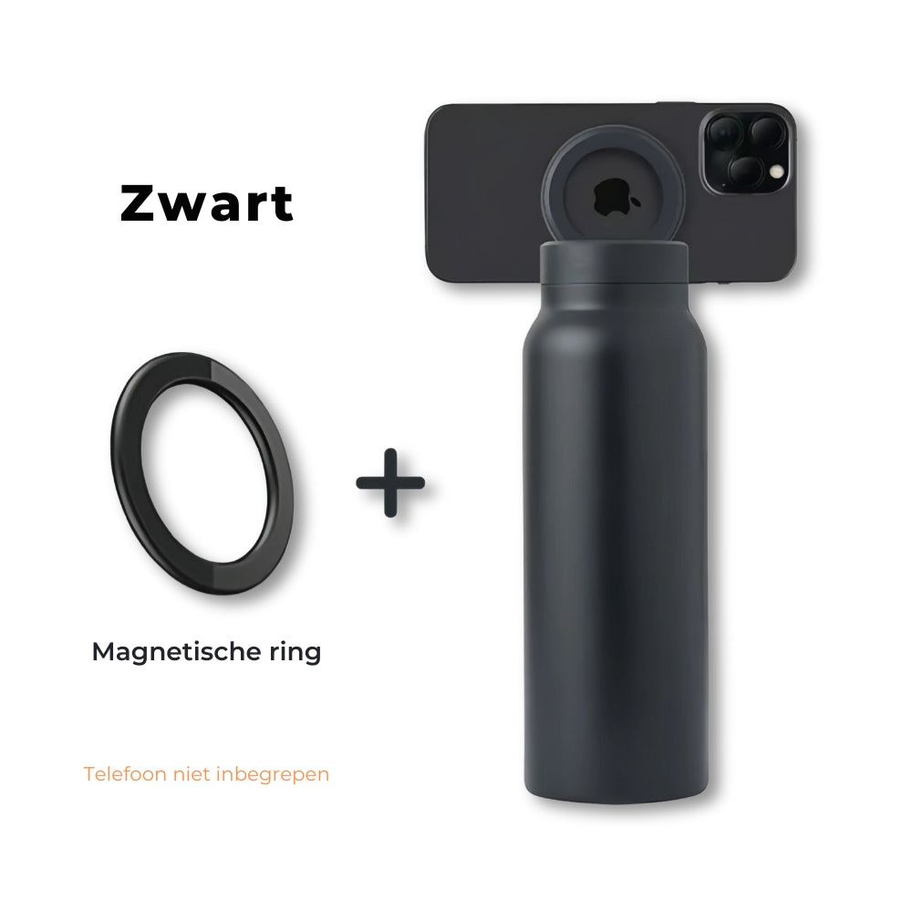 SipNWatch | 2-in-1 Waterfles met Telefoonhouder voor Reizen & Ontspanning