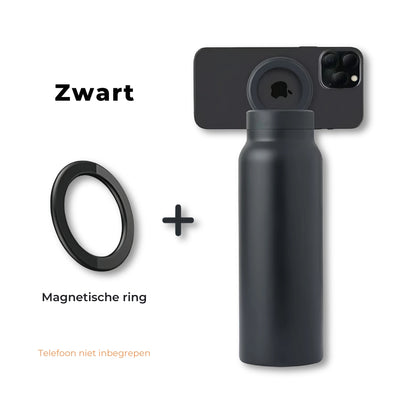 SipNWatch | 2-in-1 Waterfles met Telefoonhouder voor Reizen & Ontspanning